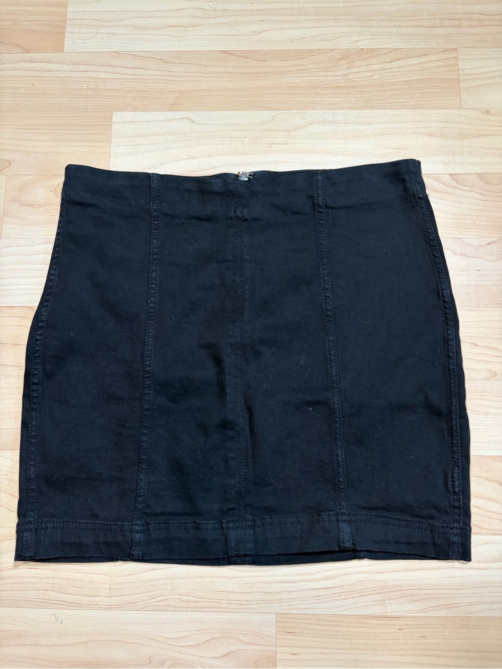Free People Black Denim Mini Skirt
